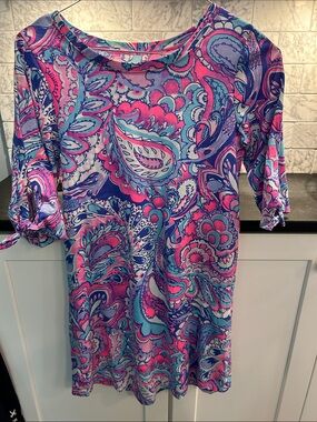 Lilly Pulitzer Multicolor Paisley Midi Dress in Pink and Blue